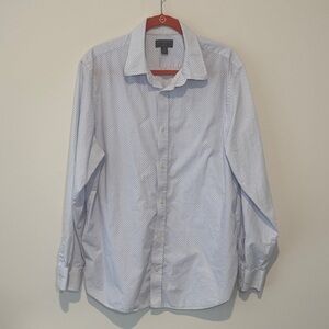 Banana Republic Slim Fit Patterned Blue Button Down Shirt XL 17-17  1/2